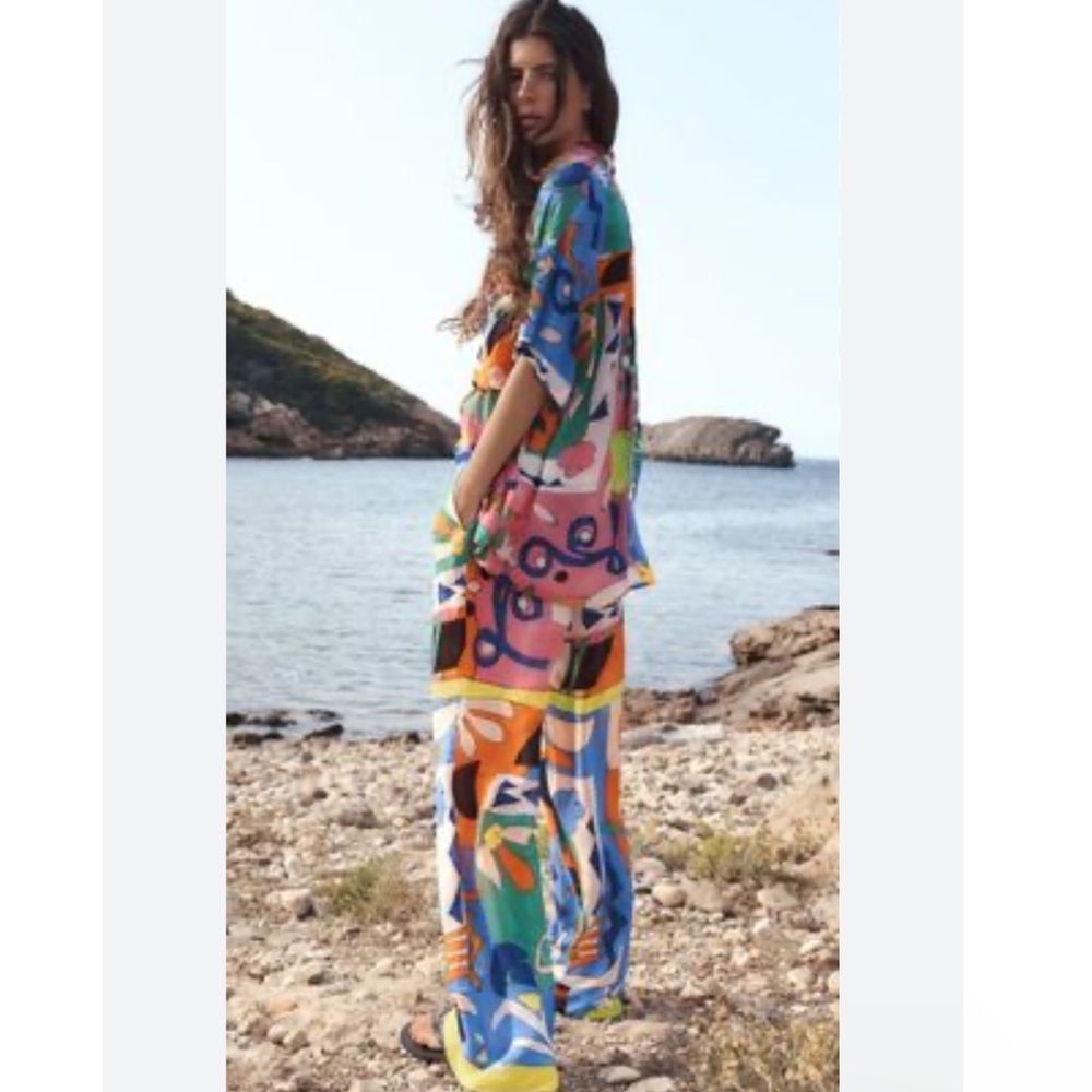 Zara printed pajama style pants